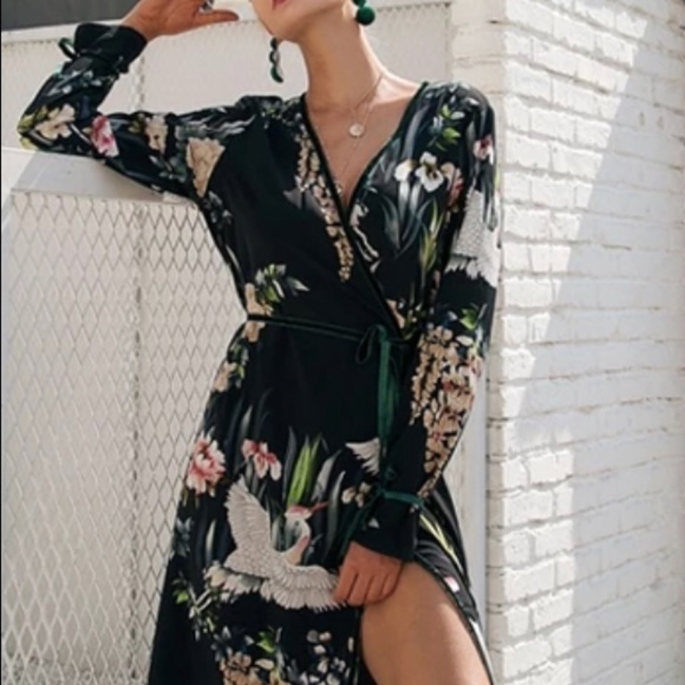 Simple wrap kimono dress